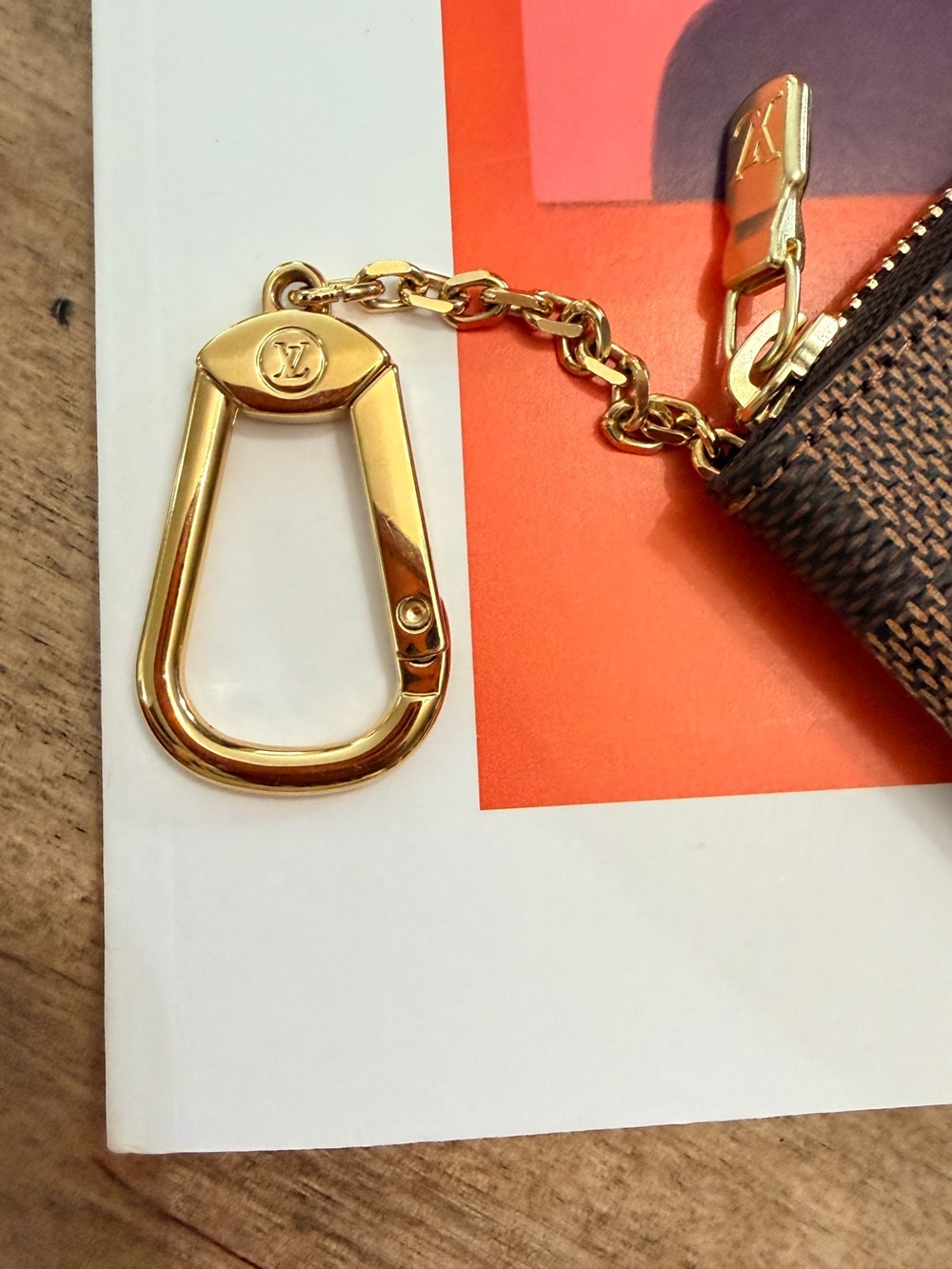 Louis Vuitton Brown Damier Ebene Key Pouch with Gold Hardware - Picture 2 of 14